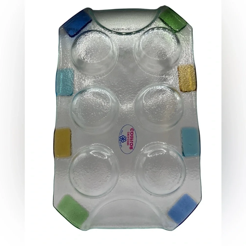 Italian fused glass Tray. Used for shot glasses, food, jewelry trinket dish.